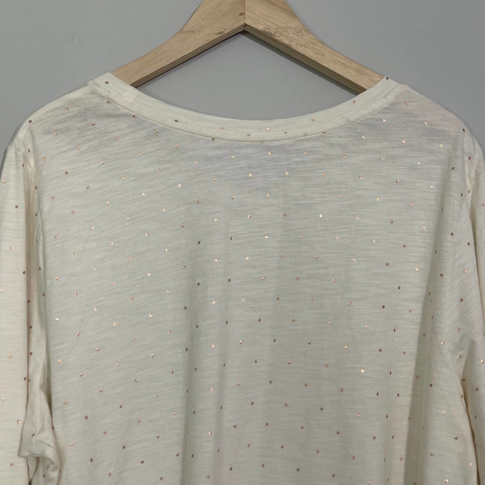 OLD NAVY | LONG SLEEVES TOP SIZE XXL CREAM COOPER  COTTON POLKA DOTS - Picture 6 of 8